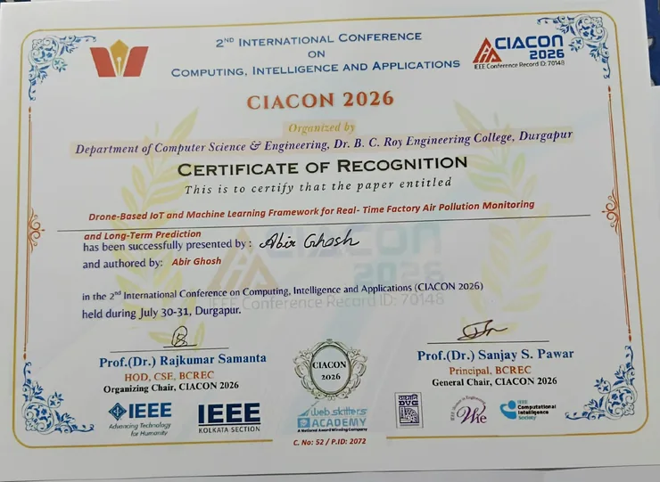 Preview of CIACON 2026 — Conference Paper certificate