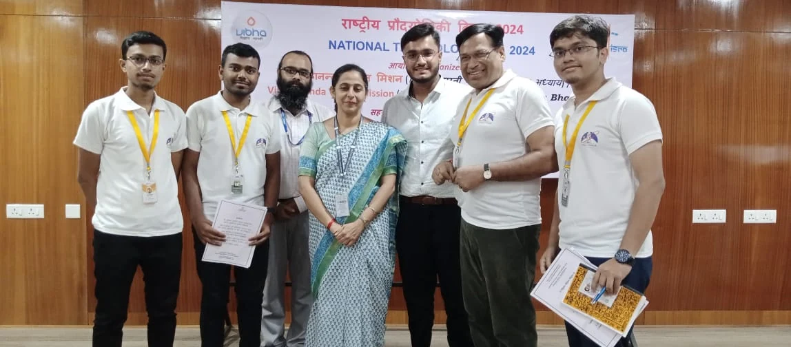 Group photograph from a 2024 national technology event featuring Abir Ghosh and event participants