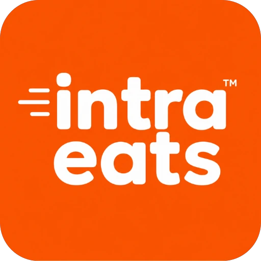 Intra Eats orange-and-white logo